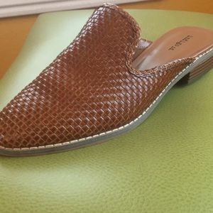 Women’s woven leather mules, brand new, size 10